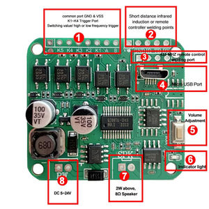 Module MP3 4 Mo à <span class=keywords><strong>Voix</strong></span> Réglable avec Port de Téléchargement Micro USB, Sons à Triggers Multiples, Type d'Entrée DC - Product Image 4