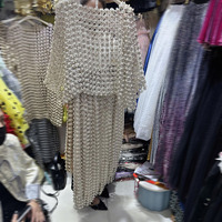 Robe florale perlée en gros, robe longue sexy ajourée, ensemble de robes perlées avec logo personnalisé, directement de l'usine