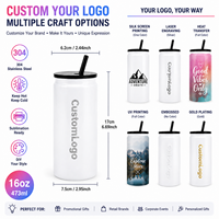 Gobelet isotherme en acier inoxydable 304 à double paroi de 16 oz, vierge, avec couvercle à paille, pour boissons chaudes et froides, personnalisable par sublimation, idéal pour les voyages - Vente en gros