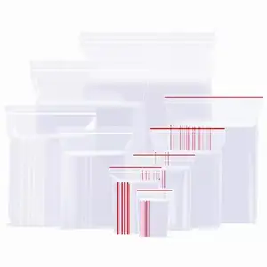 定制工厂批发50微米透明塑料自封袋小可再密封宠物食品包装业务 - Product Image 1