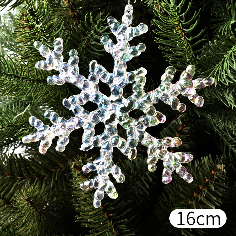 16cm transparent colorful snowflake
