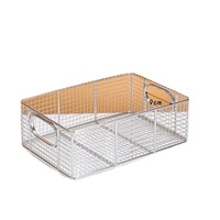 Présentoir Commercial pour Buffet d'Hôtel, en Acier Inoxydable Argenté/Marron, pour Aliments Frits, Panier à Fruits et Pains, Plateau de Présentation Ouvert pour Ustensiles