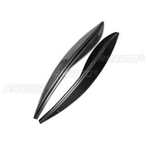 1 par de cubiertas embellecedoras de fibra de carbono auténtica para faros delanteros de coche, tipo ceja/párpado, para Honda Fit 2009 2010 2011 2012, calcomanías para faros de coche - Product Image 2