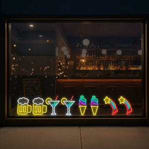 Letreros <span class=keywords><strong>de</strong></span> Neón LED Personalizados con Opciones <span class=keywords><strong>de</strong></span> <span class=keywords><strong>Color</strong></span> RGB para Heladerías, Postres, Pizzerías, Té con <span class=keywords><strong>Leche</strong></span>, Cafeterías - Uso Interior/Exterior - Product Image 2