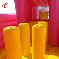 Fête d'anniversaire cochon videur gonflable aire de jeux château de rebond rose toboggan sec enfants châteaux gonflables à vendre