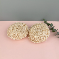 Balle de bain en sisal naturel, éponge de douche en chanvre, loofahs, pouf en maille, brosse douce pour le corps, balle exfoliante en sisal et en fibre de ramie, kits de bain