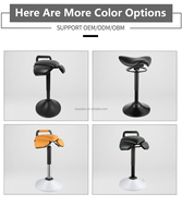Tabouret de selle noir AntluPlus avec base annulaire blanche concentrique, chaise ergonomique à bascule pour une assise active