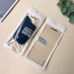 Tùy chỉnh Zip-Lock vớ bao bì túi nhự<span class=keywords><strong>a</strong></span> cho quần áo đồ lót Đóng gói với móc áo - Product Image 6