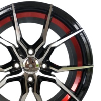 Jantes en alliage JUWA 14x5.5 ET35 CB73.1 PCD4x100 Noir Anneau intérieur bleu Multi-rayons Ajustement universel Nouvelles roues de voiture de tourisme