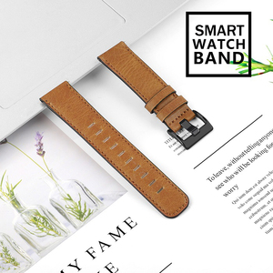 Correa de pulsera inteligente de 22mm, accesorios de pulsera para <span class=keywords><strong>Samsung</strong></span> Galaxy <span class=keywords><strong>Watch</strong></span>, correa de reloj de cuero con cera de aceite Retro de 46mm - Product Image 4