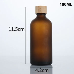 Botella <span class=keywords><strong>de</strong></span> aceites esenciales <span class=keywords><strong>de</strong></span> vidrio ámbar esmerilado mate <span class=keywords><strong>de</strong></span> 5mL-100ml, tapón <span class=keywords><strong>de</strong></span> rosca <span class=keywords><strong>de</strong></span> madera <span class=keywords><strong>de</strong></span> bambú, contenedor cosmético <span class=keywords><strong>casero</strong></span>, botella <span class=keywords><strong>de</strong></span> esencia - Product Image 4