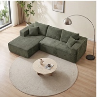Ensemble de canapés compressés en tissu et éponge en forme de L, design moderne, exportation, récupération instantanée, BTCS007 pour usage domestique