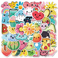 50 autocollants petits en PVC imperméables pour skateboard, ordinateur portable, table, trousse à crayons, réfrigérateur et livres