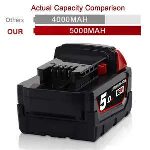 Ricambio 18V 6.0Ah batteria trapano senza fili per Mil kukees M18 C18B Li18 M18B XC batteria ricaricabile 6.0Ah