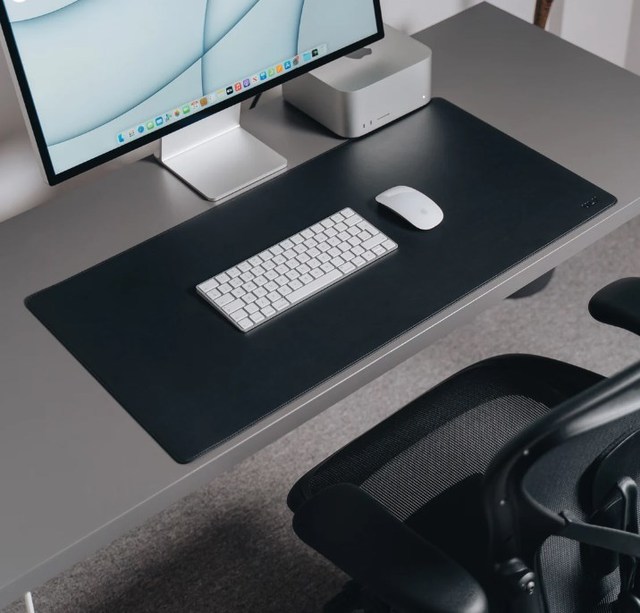 High Quality Custom Made Black PU Leather+Cork Desk Mouse Pad Large 40*80 cm Non-Slip Table Decoration & Accessory