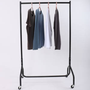 Haute Qualité Noir One Pole Metal Boutique <span class=keywords><strong>Cintre</strong></span> Séchoirs Vêtements Présentoir pour Magasin De Vêtements Avec Roues - Product Image 5