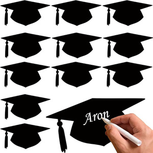 <b>Graduation</b> Cap Shape Die Cut <b>Decoration</b> Black Paper Personalized For <b>Graduation</b> <b>Party</b> Supplies Indoor Use - Product Image 1