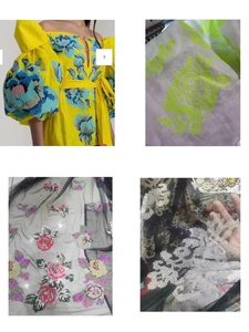 B-552 White Color <strong>Net</strong> Design Lace <strong>Sequin</strong> Velvet Polyester Multi Color Embroidery <strong>Fabric</strong> - Product Image 4