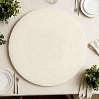 Meilleures ventes - Set de table rond en cuir PVC artificiel à motif bohème de 38 cm, résistant à la chaleur et antidérapant