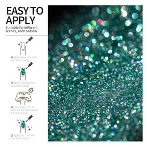 BOZLIN Esmalte de Uñas en Gel, <span class=keywords><strong>28</strong></span> Colores, Colorido, Reflectante, Disco, Diamante, Soak Off - Product Image 3