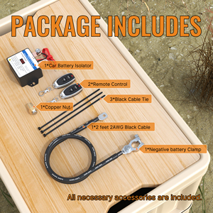 Interrupteur de déconnexion de batterie de voiture 240A 12V avec télécommande, affichage numérique LED de tension, relais magnétique, kit isolateur de batterie avec clé - Product Image 5