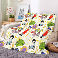 Couverture en peluche douce et moelleuse de haute qualité avec imprimé de dessins animés mignons pour la maison, le lit, le canapé, la sieste, les voyages