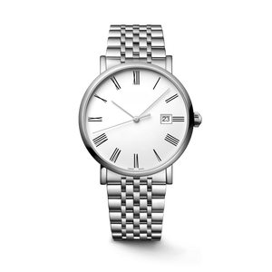 Elegante Reloj de Pulsera con Esfera Abierta y Números Romanos, Ventana de Fecha, Correa de Acero Inoxidable para Hombre, Uso Diario y de Oficina, Longinesing - Product Image 1