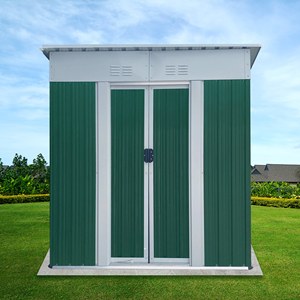<span class=keywords><strong>Abri</strong></span> <span class=keywords><strong>de</strong></span> <span class=keywords><strong>jardin</strong></span> extérieur <span class=keywords><strong>de</strong></span> haute qualité 5FTx3FT, <span class=keywords><strong>design</strong></span> à <span class=keywords><strong>toit</strong></span> <span class=keywords><strong>plat</strong></span>, en métal, pour le rangement des outils <span class=keywords><strong>de</strong></span> <span class=keywords><strong>jardin</strong></span> et des équipements <span class=keywords><strong>de</strong></span> jardinage dans la cour. - Product Image 1