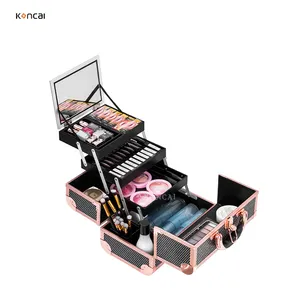 KONCAI Makeup Vanity Case Portable Beauty Cosmetic Box Makeup Nail Art case