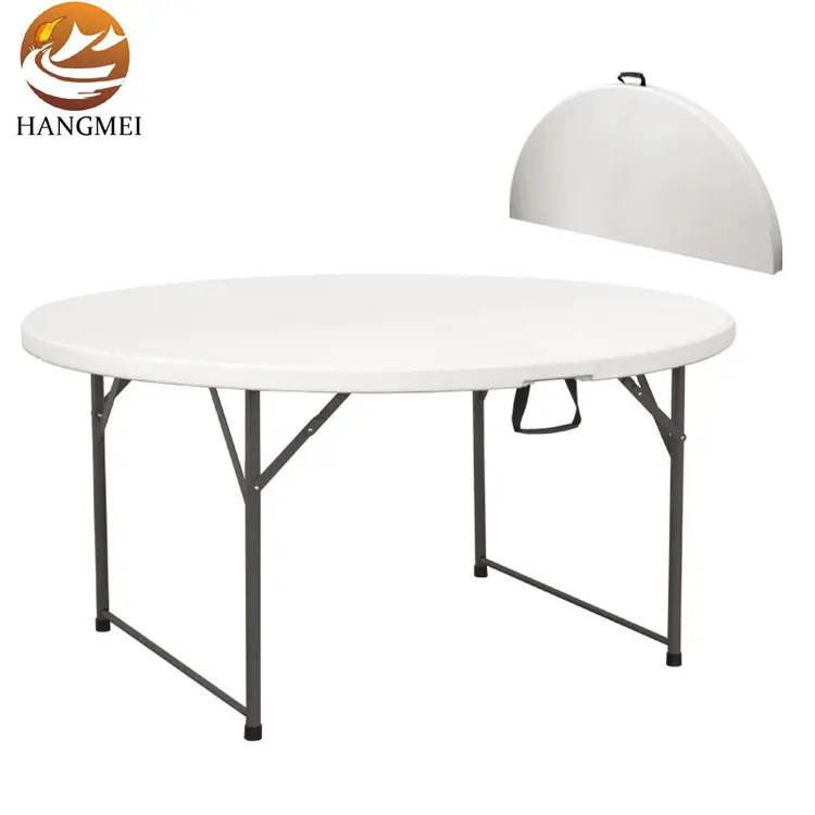 Round Picnic Table Set Plastic Folding Picnic Round Foldable Table White for Outdoorfolding round plastic tables for events