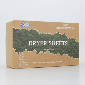 Feuilles assouplissantes pour sèche-linge 100% fibres végétales, biodégradables, antistatiques, anti-plis, vente en gros d'usine, feuilles assouplissantes parfumées - Product Image 1