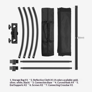 Réflecteur photographique incurvé en forme de U avec écran réfléchissant argenté, doré, noir et quatre couleurs - Écran réfléchissant - Product Image 4