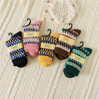 Chaussettes d'hiver épaisses en laine de lapin pour femmes, chaussettes rétro épaisses pour hommes