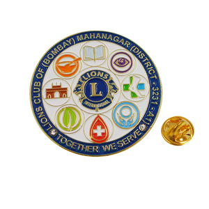 Nhà sản xuất chuyên nghiệp huy hiệu cài áo nam châm tròn men mềm mạ vàng tùy chỉnh Câu lạc bộ Lions Quốc tế - Product Image 5