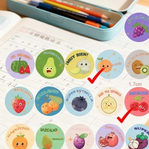 Autocollants et étiquettes personnalisés inspirants et motivants sur le thème des fruits français – Récompenses pour la salle de classe, cadeaux pour les enseignants, logo personnalisé pour le shopping - Product Image 3