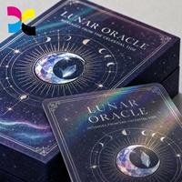 Jeu de cartes Oracle personnalisé écologique avec boîte rigide, cartes de tarot à bords holographiques, jeu de divination spirituelle, cadeau de méditation