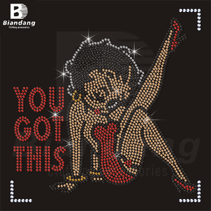 Transferencia de calor de diamantes de imitación Bettyboop personalizada para camisetas DIY <span class=keywords><strong>NFL</strong></span> Sports Team Logo Iron-On Transfers Girl Clothing Design - Product Image 1