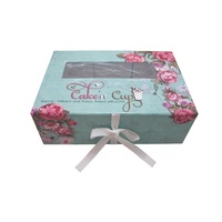 Boîtes d'emballage personnalisées de luxe pour cupcakes et gâteaux, thème thé de l'après-midi, 24 cavités, avec fenêtre et ruban