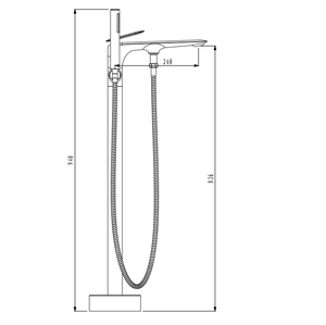 Grifo de Bañera Minimalista Negro Mate de Montaje en Suelo, Monomando con Válvula Cerámica, Rociador en Cascada, Accesorio de Baño de Latón - Product Image 6