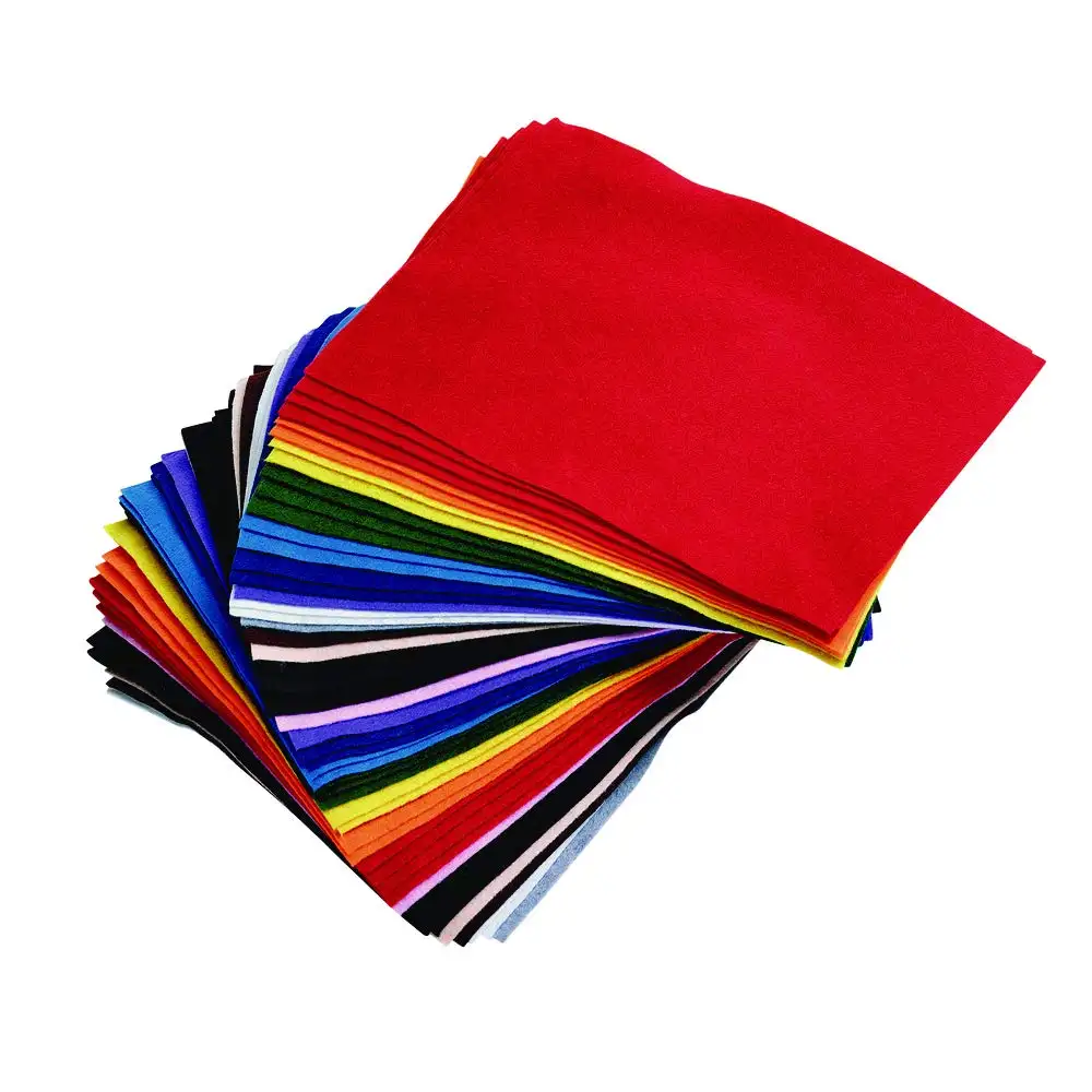 Feuilles de feutre multicolores, pour l'artisanat, feutre coloré de 1MM d'épaisseur, 10 pièces