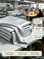 Parure de lit certifiée OEKO-TEX 100 % Lyocell, très grande taille (Super King), comprenant housse de couette, drap plat et drap-housse, 300 fils/cm², toutes saisons