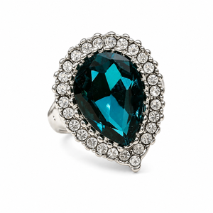 Anello Blu da Donna Stile Vintage per Uso Quotidiano, Accessorio da Dito - Product Image 1