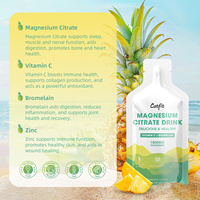 Boisson liquide de citrate de magnésium à marque privée avec vitamine C, bromélaïne, saveur ananas, suppléments oraux de magnésium en sachets