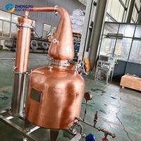 Alambic en cuivre ZJ 250L, équipement de distillation d'alcool portable, machine à fabriquer du whisky, du rhum, du gin et du brandy