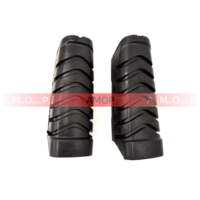 Pegangan Karet Pijakan Kaki Pengendara Depan Anti Selip dengan Penutup Peg Tahan Aus Penyerap Getaran untuk Pijakan Kaki Sepeda Motor (Hitam)