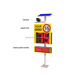 Panneau de signalisation routière numérique 2-3, panneau de retour d'information routière LED solaire en aluminium, panneau de limitation de vitesse <span class=keywords><strong>radar</strong></span>, reconnaissance de <span class=keywords><strong>plaque</strong></span> d'immatriculation - Product Image 1