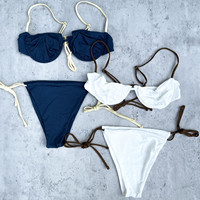Bas quantité minimale de commande Fabricant de maillots de bain OEM Personnaliser vos propres imprimés Maillots de bain Imprimés vichy Bikinis à armatures