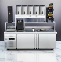 Ensemble complet d'équipements de fabrication de bubble tea en acier inoxydable, installation plug-and-play, personnalisable, pour boutique commerciale de thé au lait perlé Boba