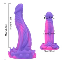 Nuevo Dildo de Silicona Dragón Mamba Serpiente 480G Realista Multicolor Impermeable con Eje Grande y Suave con Vetas para Adultos