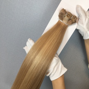 Extensions de cheveux humains vierges russes doublement étirés Jasmine Beauty Genius, lisses comme des baguettes, tissage double machine, toutes les couleurs - Product Image 2